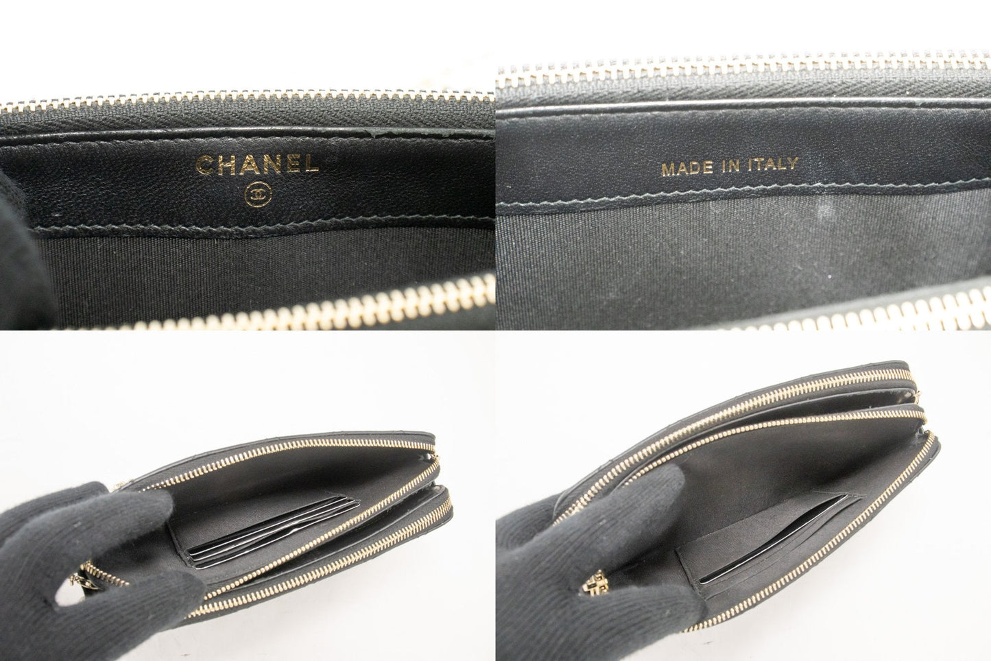 CHANEL Lambskin Pearl Wallet On Chain WOC Double Zip Chain Bag