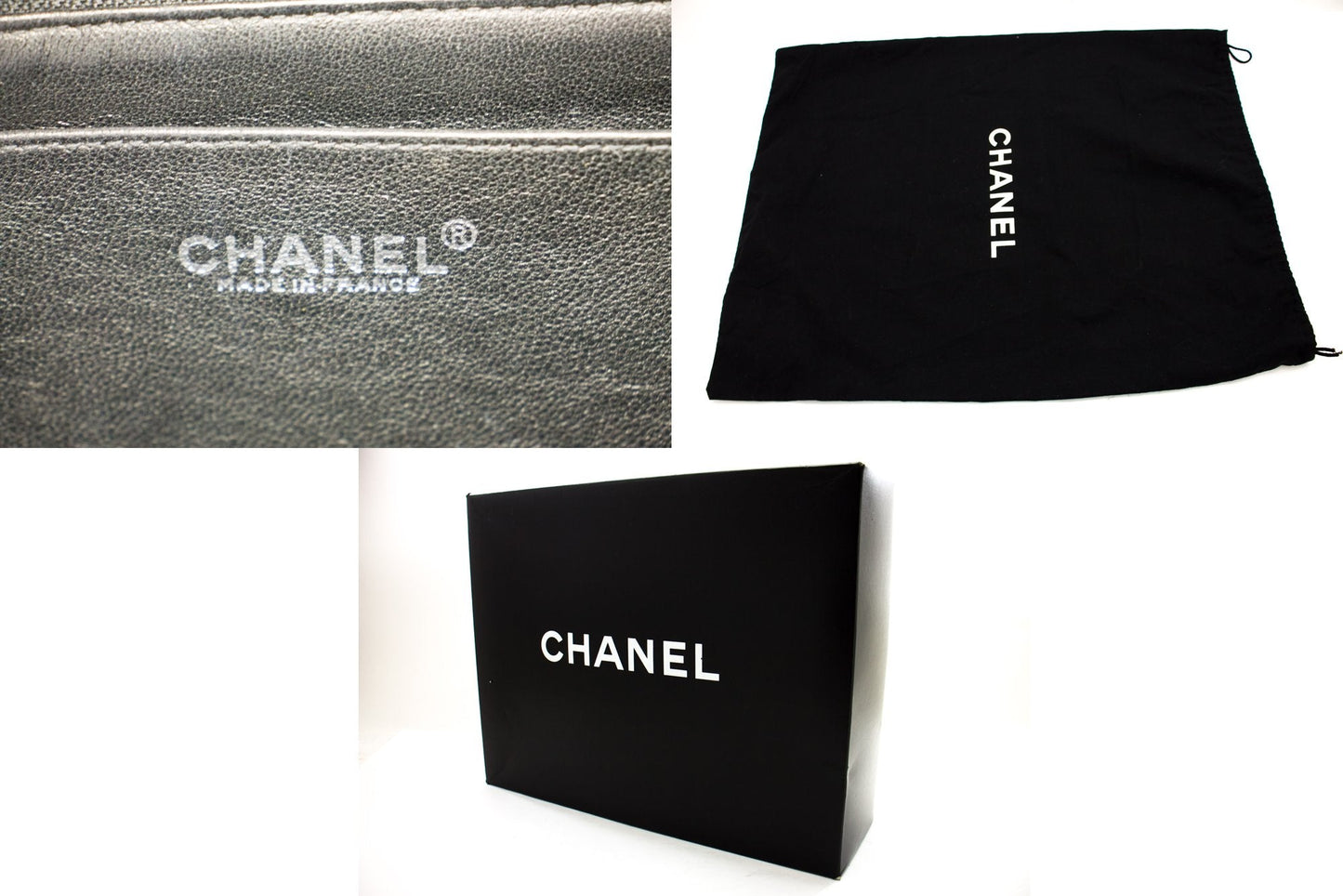 Top Quality Chanel Large Classic Handbag Chain Shoulder Bag New Black Caviar
