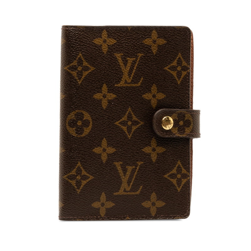Louis Vuitton Monogram Agenda PM Handbook Cover Binder R20005 Brown PVC Leather  Louis Vuitton