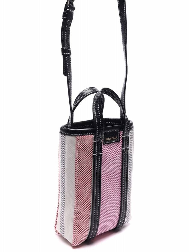 Luxury Balenciaga  Barbes Striped Tote Bag Pink