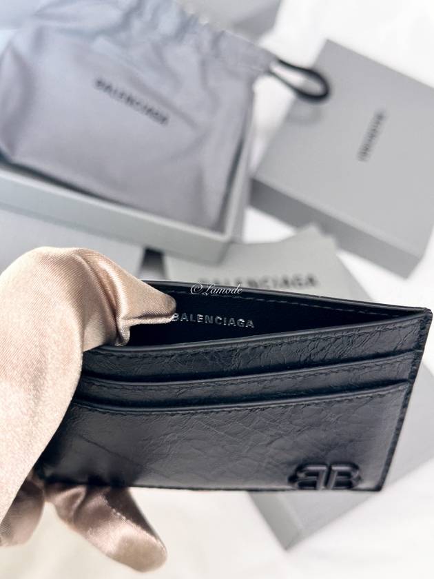 Luxury Balenciaga  Monaco Card Wallet Black