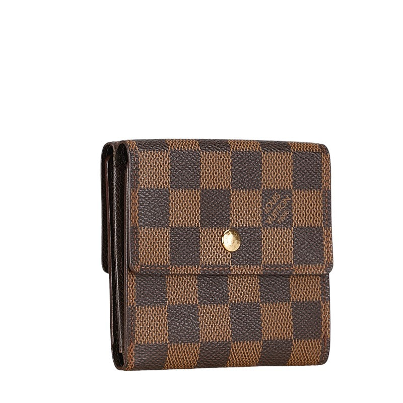 Louis Vuitton Damier Portefolio  Double Fold Wallet N61654 Brown PVC Leather  Louis Vuitton
