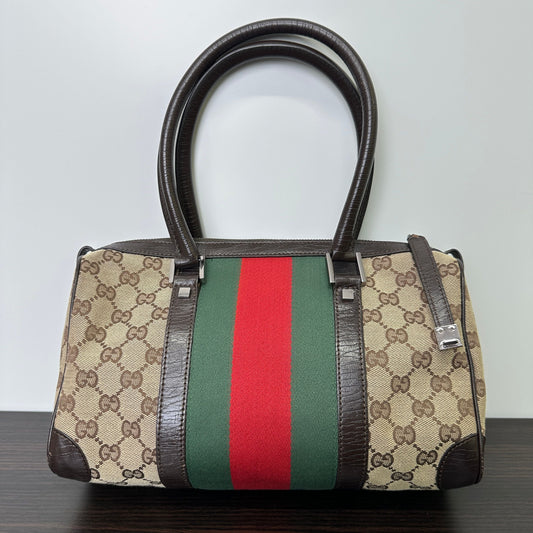 Gucci GG Canvas Boston Vintage - Brown Handle Bags, Handbags LB