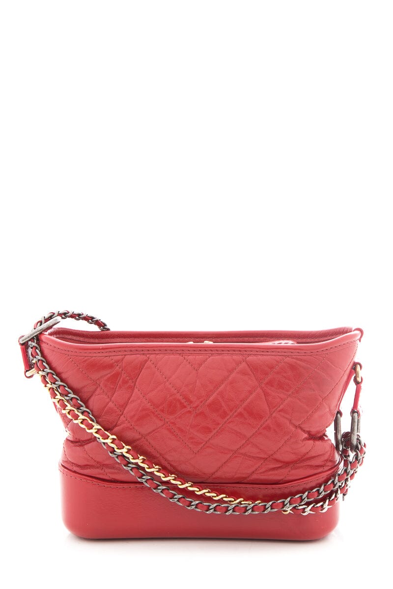 Chanel Red Small Gabrielle mixed metal hardware HandBag