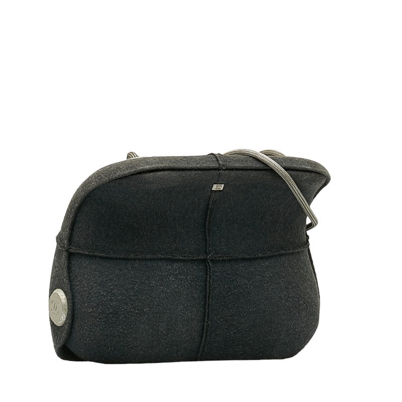 Chanel Cocomark  houlder Bag Hip Bag Gray Felt  Chanel