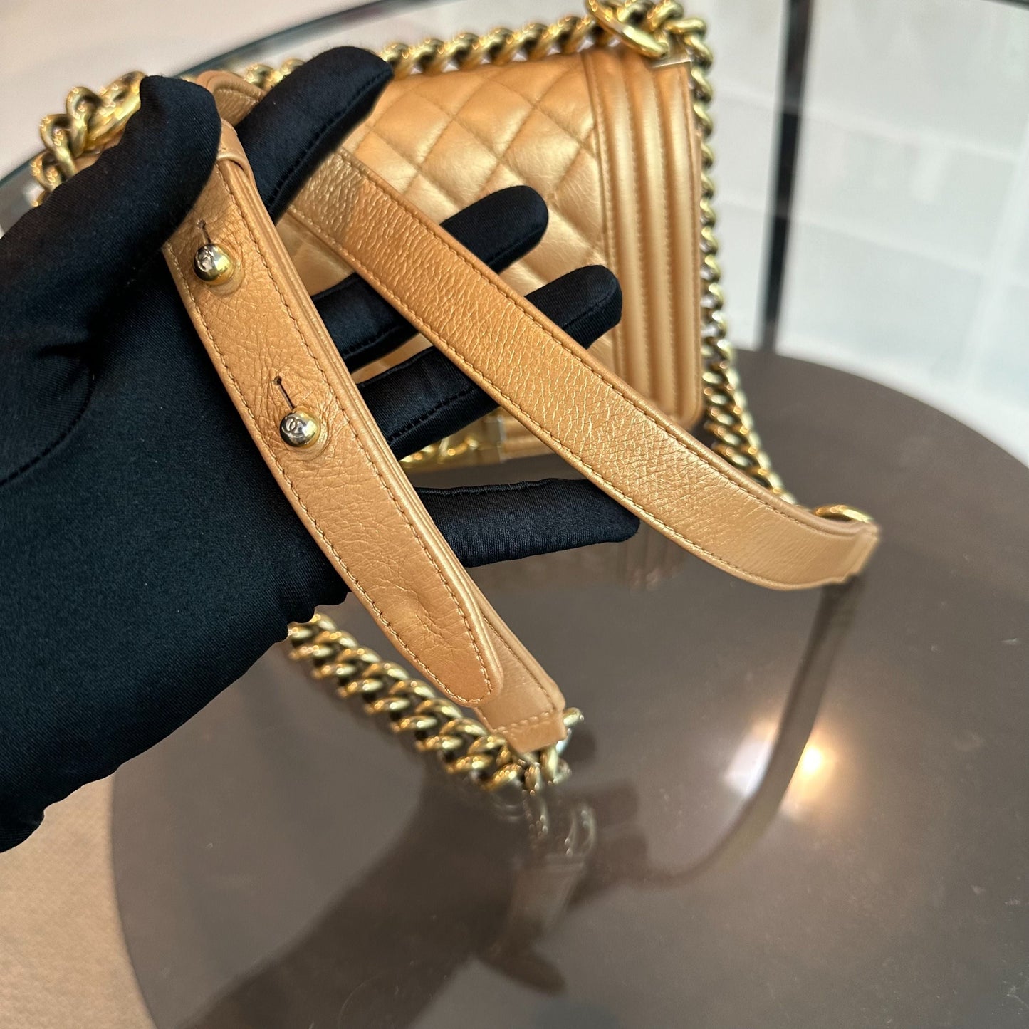 *Calfskin* Boy Small Calfskin Gold GHW No 20