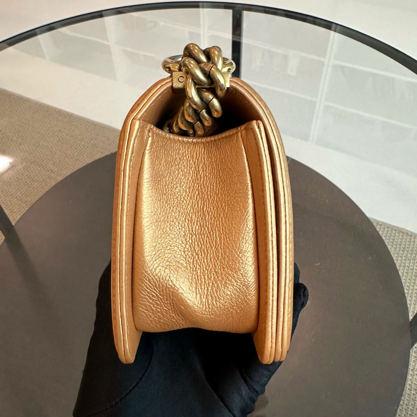 *Calfskin* Boy Small Calfskin Gold GHW No 20