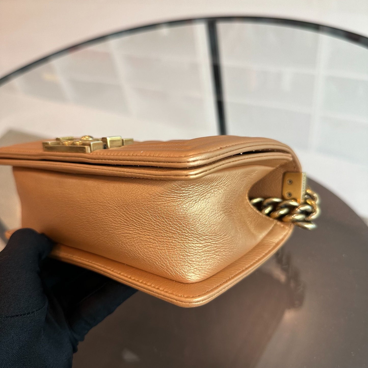 *Calfskin* Boy Small Calfskin Gold GHW No 20