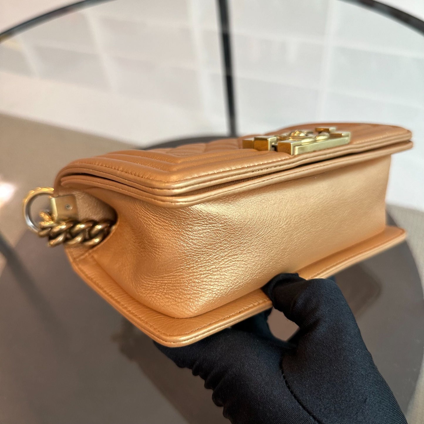 *Calfskin* Boy Small Calfskin Gold GHW No 20