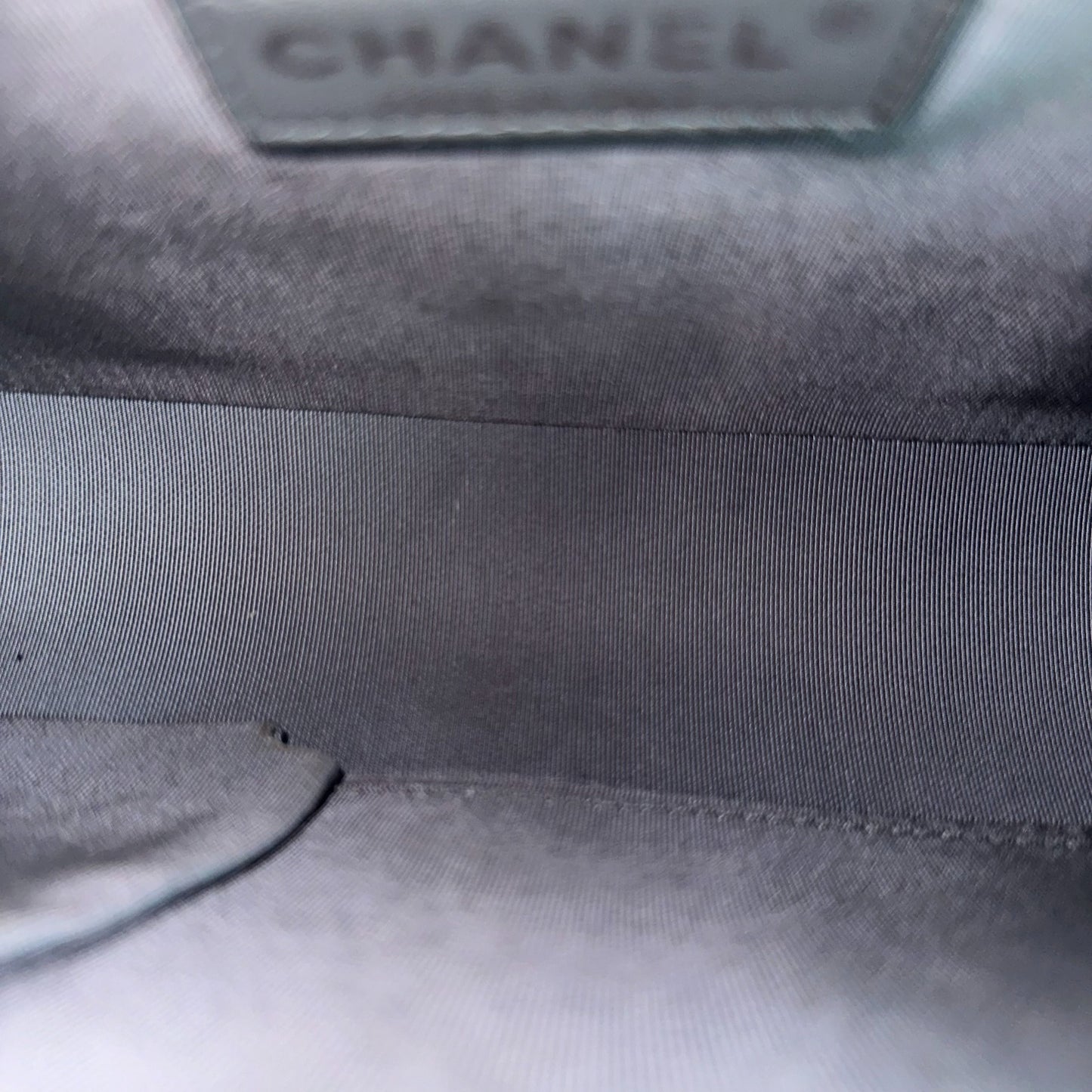 *Calfskin* Calfskin Boy New Medium 28CM Quilted Black Leboy RSHW No 19