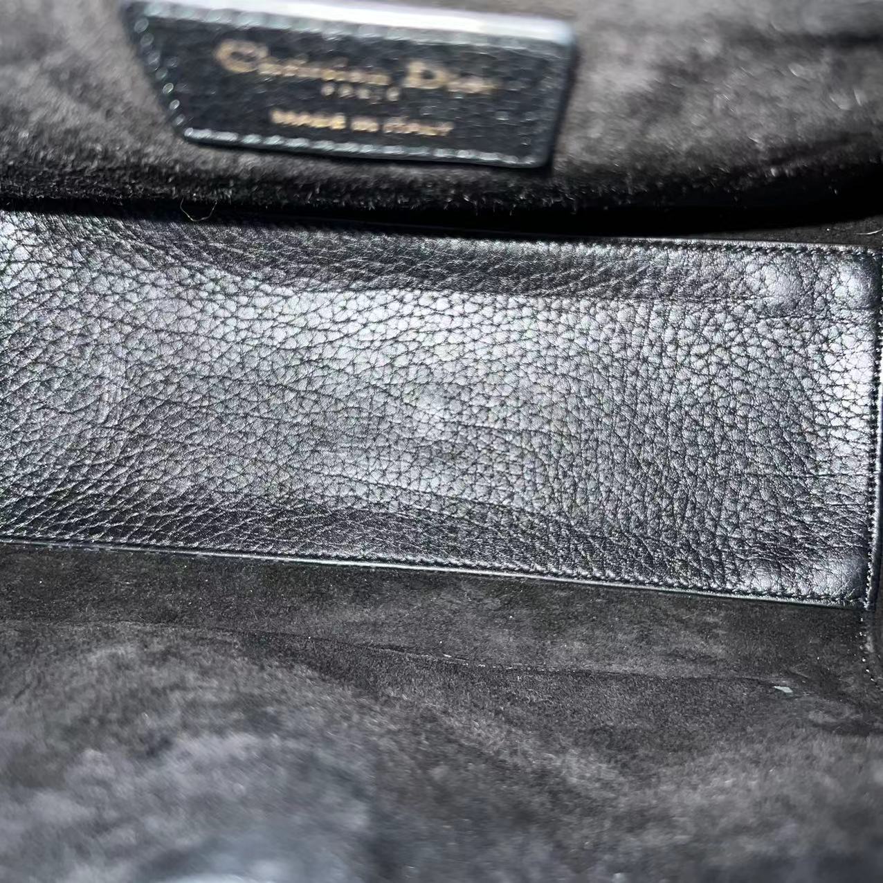 *Calfskin, Flap Version* Lady Medium Cannage Grained Calfskin Black Golden Hardware