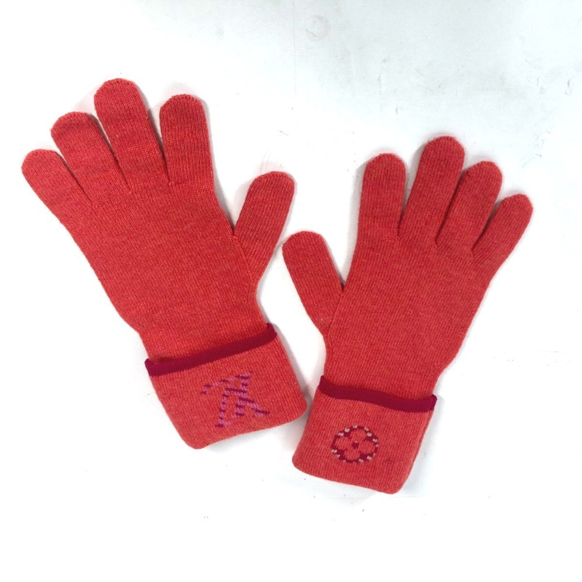 Louis Vuitton pink  Color Wool Cashmere Warm Gloves