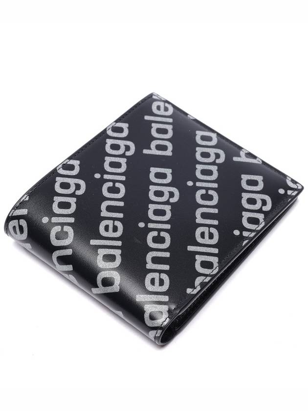 Luxury Balenciaga  Reflected Logo Half Wallet Black