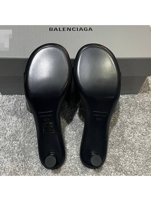 Luxury Balenciaga  Crocodile Print Leather Groupie Sandal Heels Black