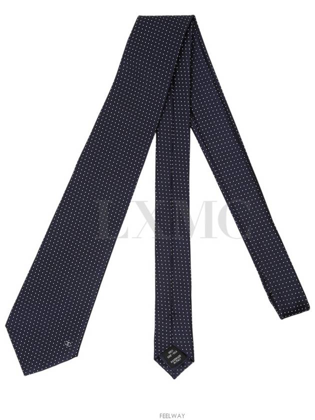 Tie gift men s CC silk navy polka dots Chanel