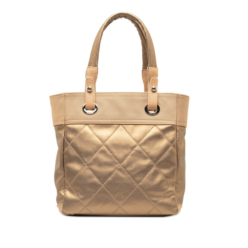CHANEL COCOMARK PARIBIARITZ PM TOOT BAG A34208 G Beige Canvas Leather  CHANEL