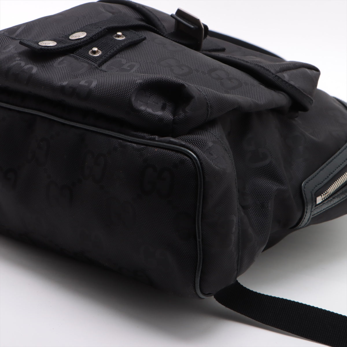 Gucci  Grid Nylon  Leather Backpack/Rack Black 644992