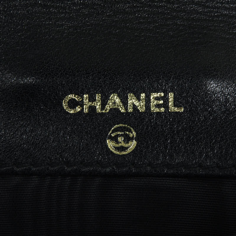 Chanel Coco Double Folded Wallet Compact Wallet Black Leather  Chanel