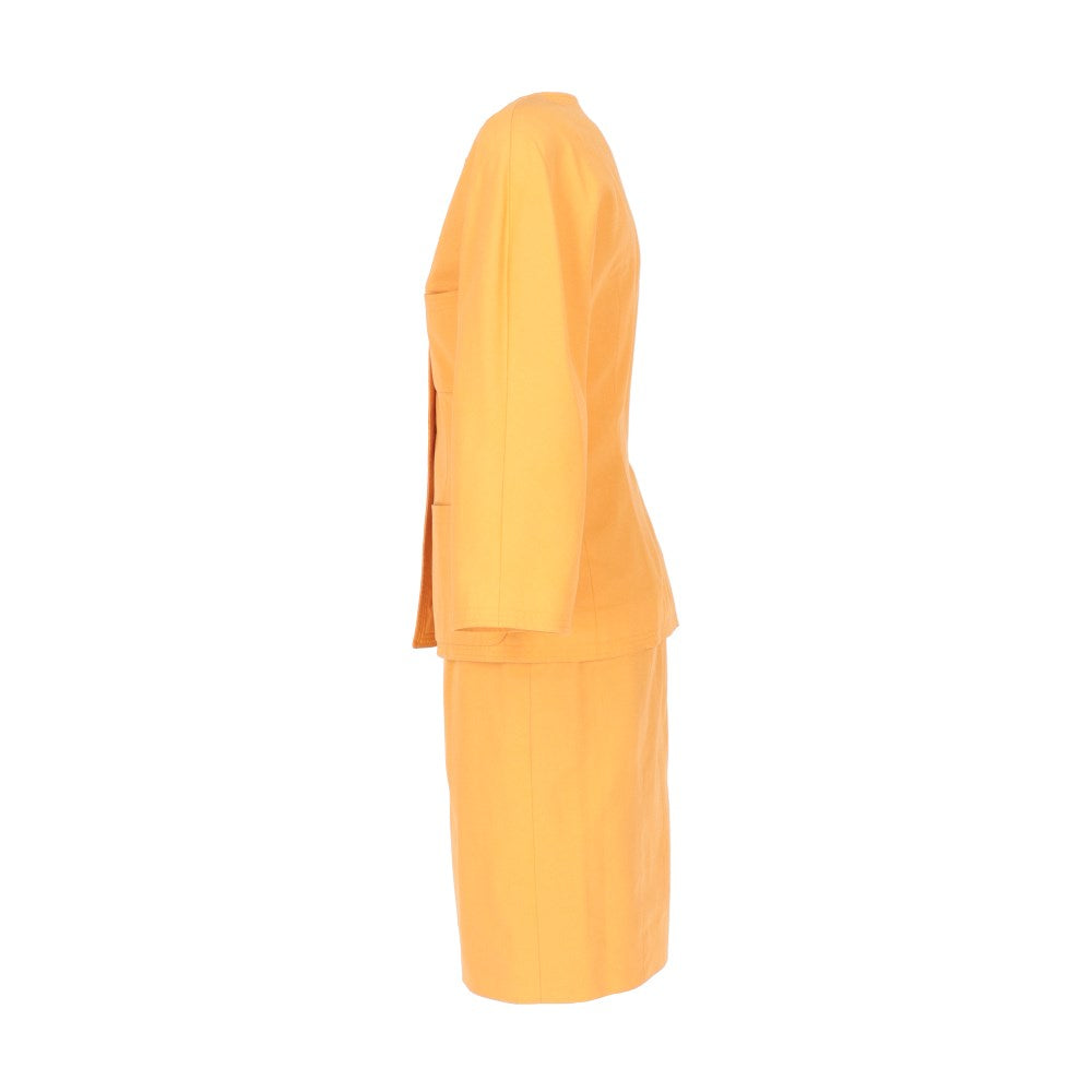 Chanel Orange Cotton Skirt Suit - '90s