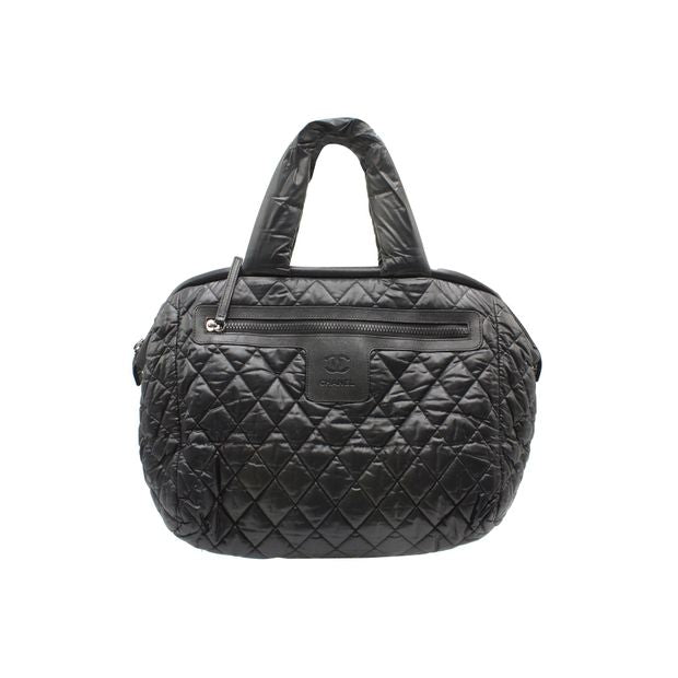 CHANEL Vintage Cocoon Bowling Bag in Black Nylon