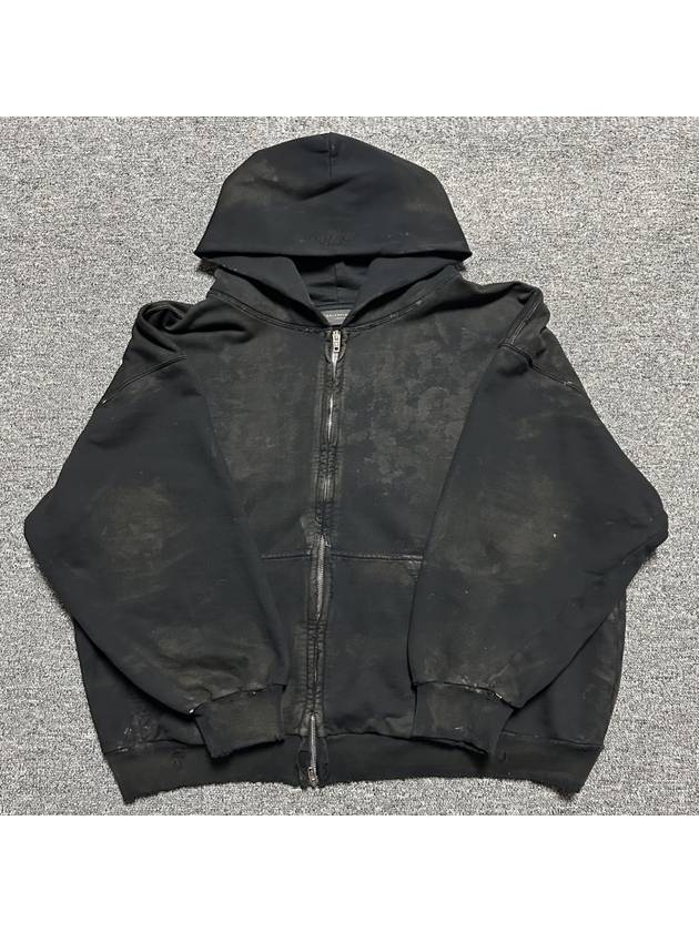 Luxury Balenciaga  Mud Distressed Hooded Zip Up 100