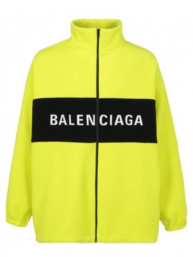 Luxury Balenciaga  Logo Stripe Zip-Up Jacket Yellow