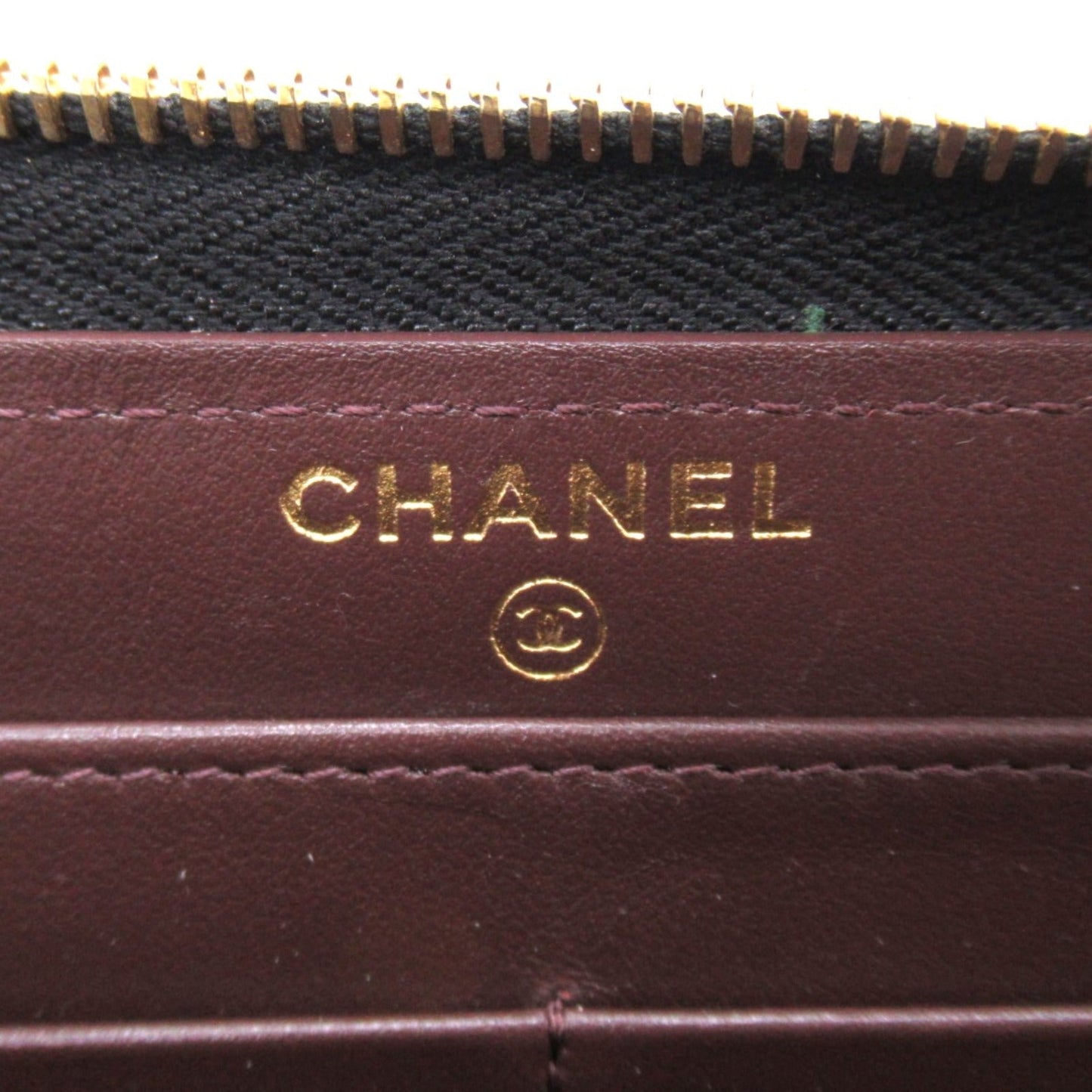 Chanel Chantal Matrasse Round Long Wallet Round Long Wallet Caviar S  Black Ladies