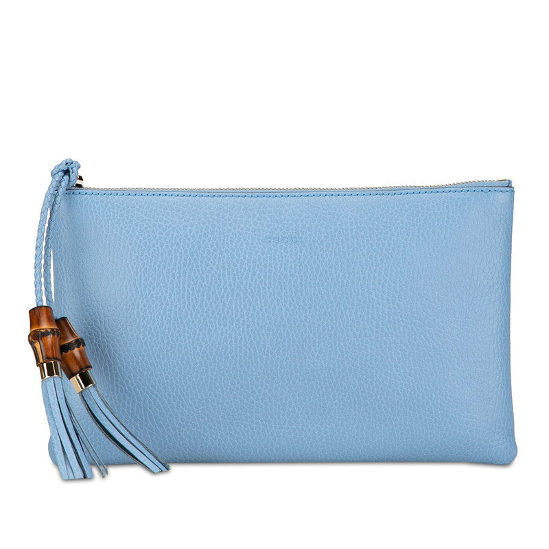 Gucci Bamboo Backpack Clutch 449652 Light Blue Leather  Gucci
