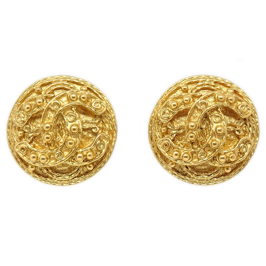 Chanel 1994 Gold 'CC' Filigree Earrings Small