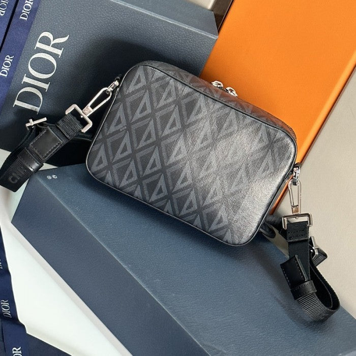 Dior Safari Bag with Strap Dior Black CD Diamond Canvas