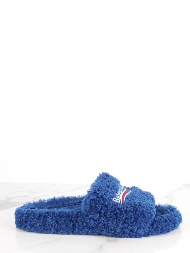 Luxury Balenciaga  fur slide sandals 40