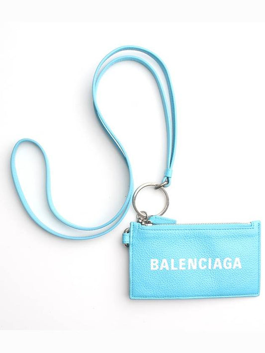 Luxury Balenciaga  Light blue card wallet