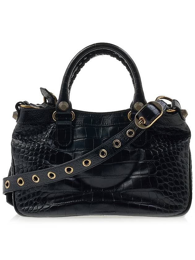 Luxury Balenciaga  Neo Cagole Medium Leather Tote Bag Black
