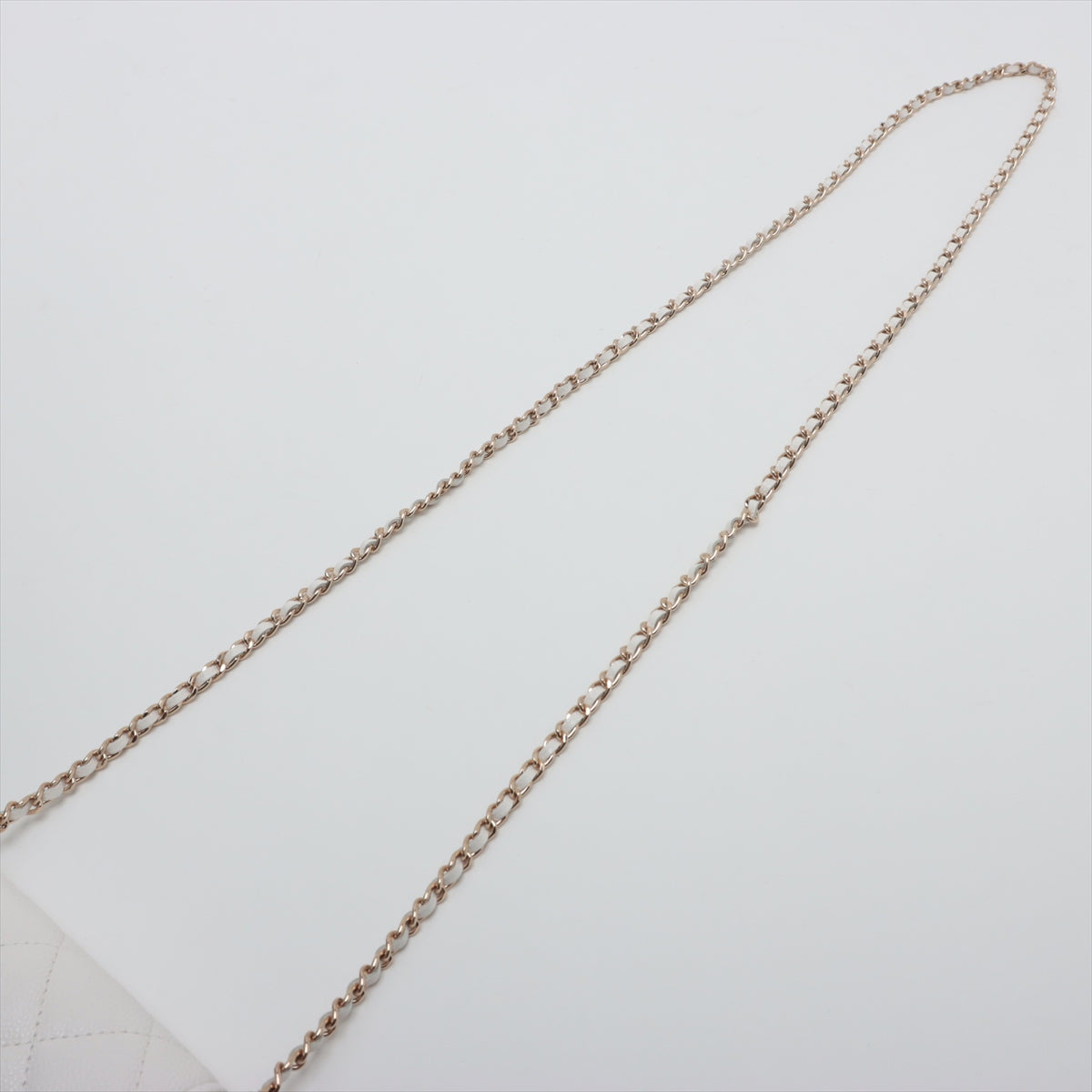 Chanel Matrasse Caviar S Chain Wallet White G