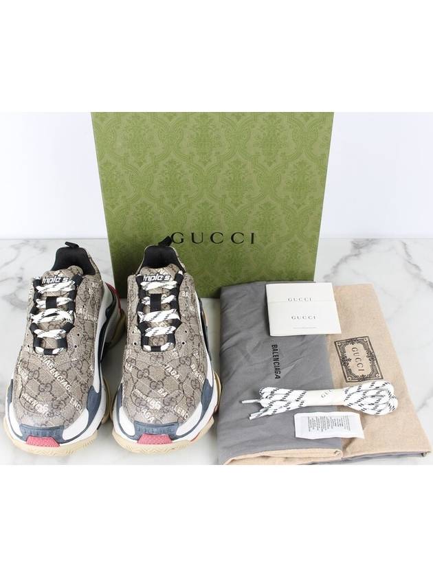 Luxury Balenciaga  Gucci Hacker Ebony Triple S Sneakers 36 230