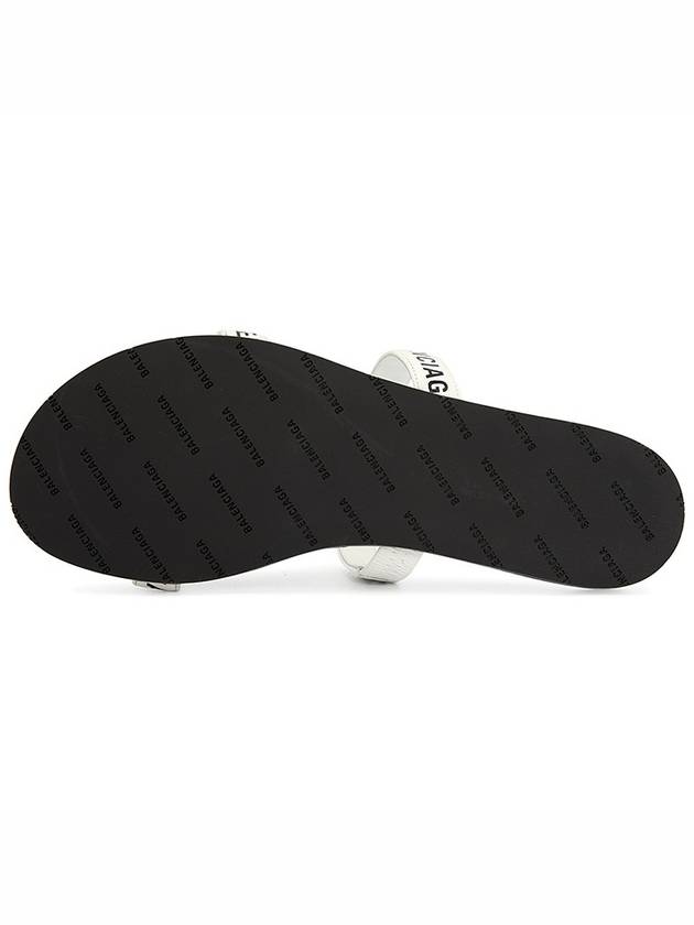 Luxury Balenciaga  Logo Round Slippers White