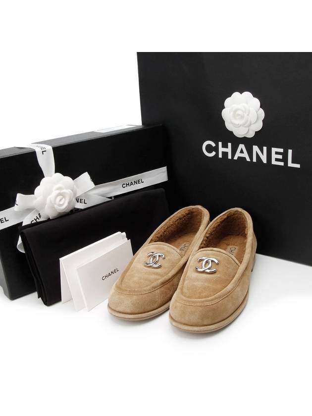 Suede Shearling Loafers 1202hv Chanel