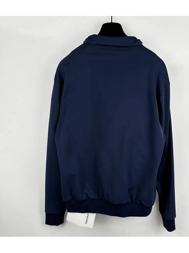 Luxury Balenciaga  Logo Zip-Up Jacket Navy