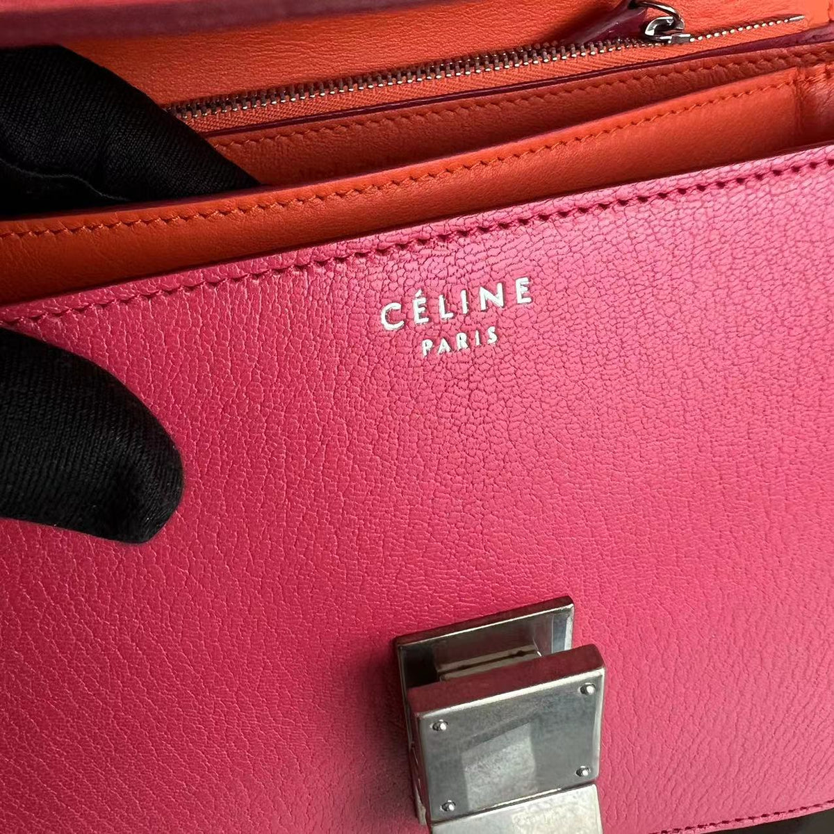 Celine Box Medium - Grained Calfskin Hot Pink Silver Hardware