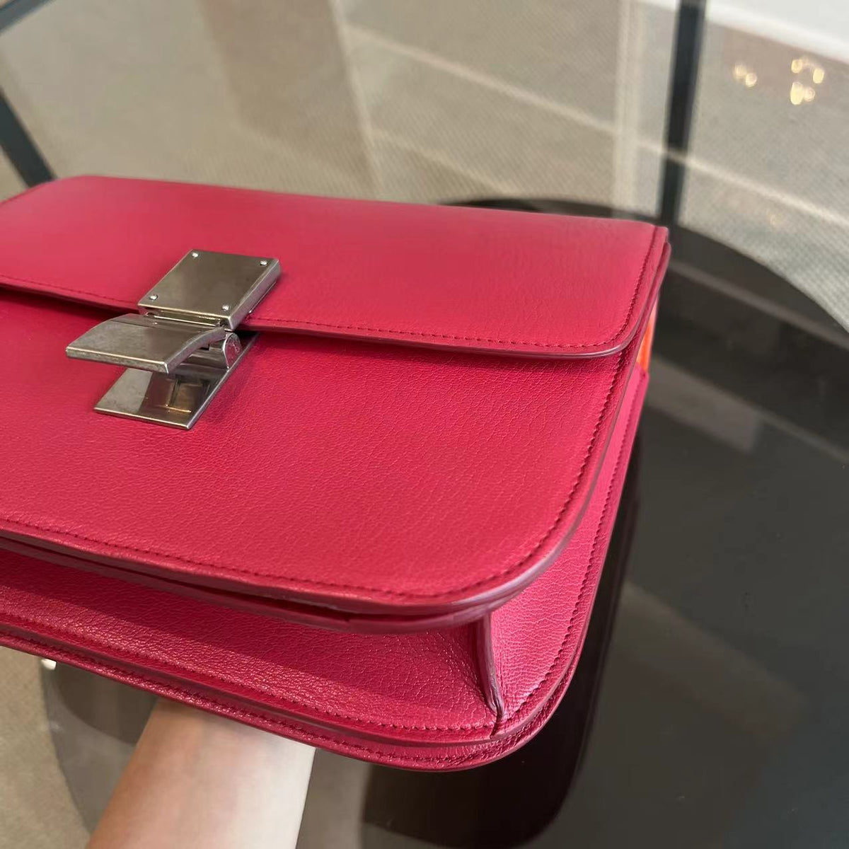 Celine Box Medium - Grained Calfskin Hot Pink Silver Hardware