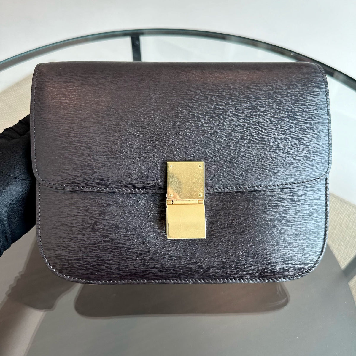 Celine Classic Box Medium Liege Calfskin Dark Brown GHW
