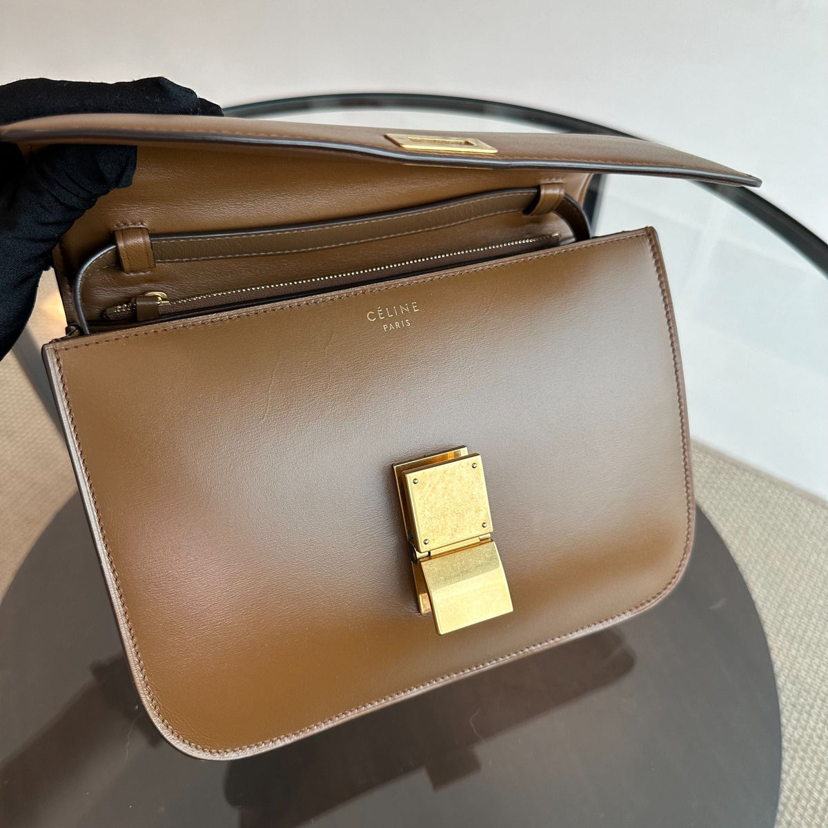 Celine Classic Box Medium Smooth Calfskin Leather Caramel GHW
