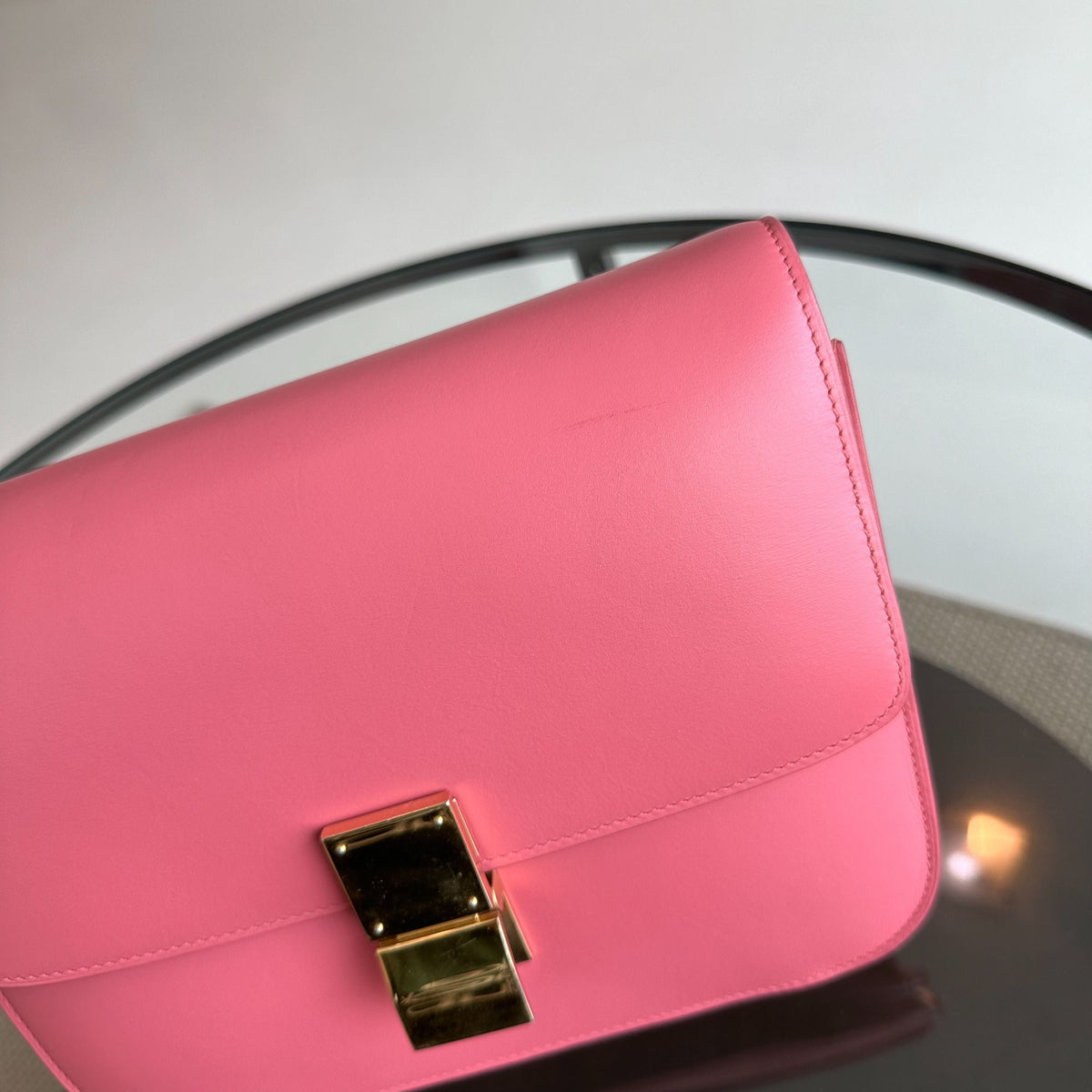 Celine Box Classic - Medium Smooth Calfskin Leather Pink GHW
