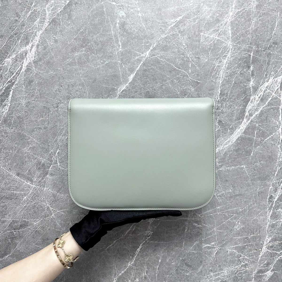 Celine Classic Box Medium Smooth Leather Grey GHW