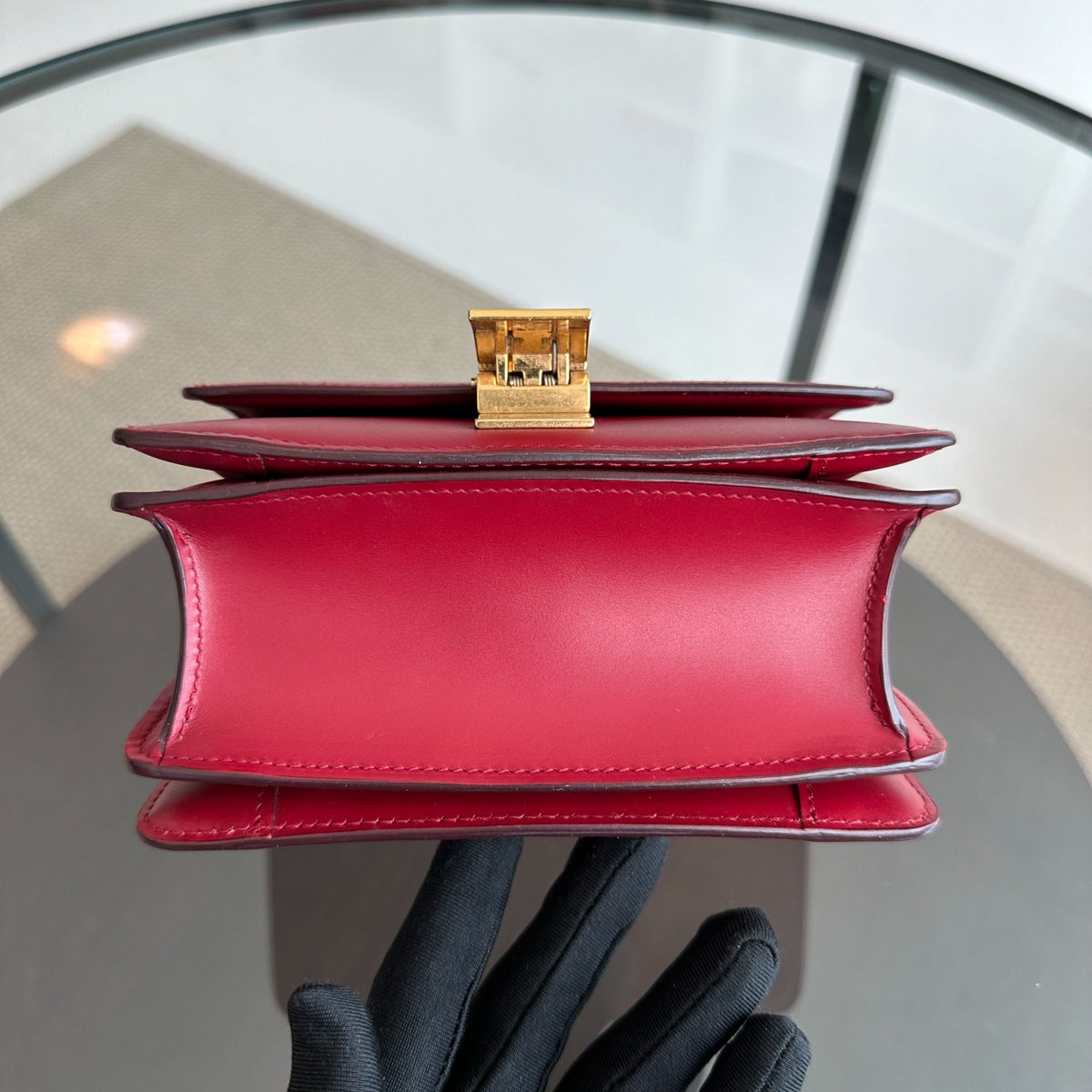 Celine Classic Box Small Smooth Calfskin Burgendy GHW