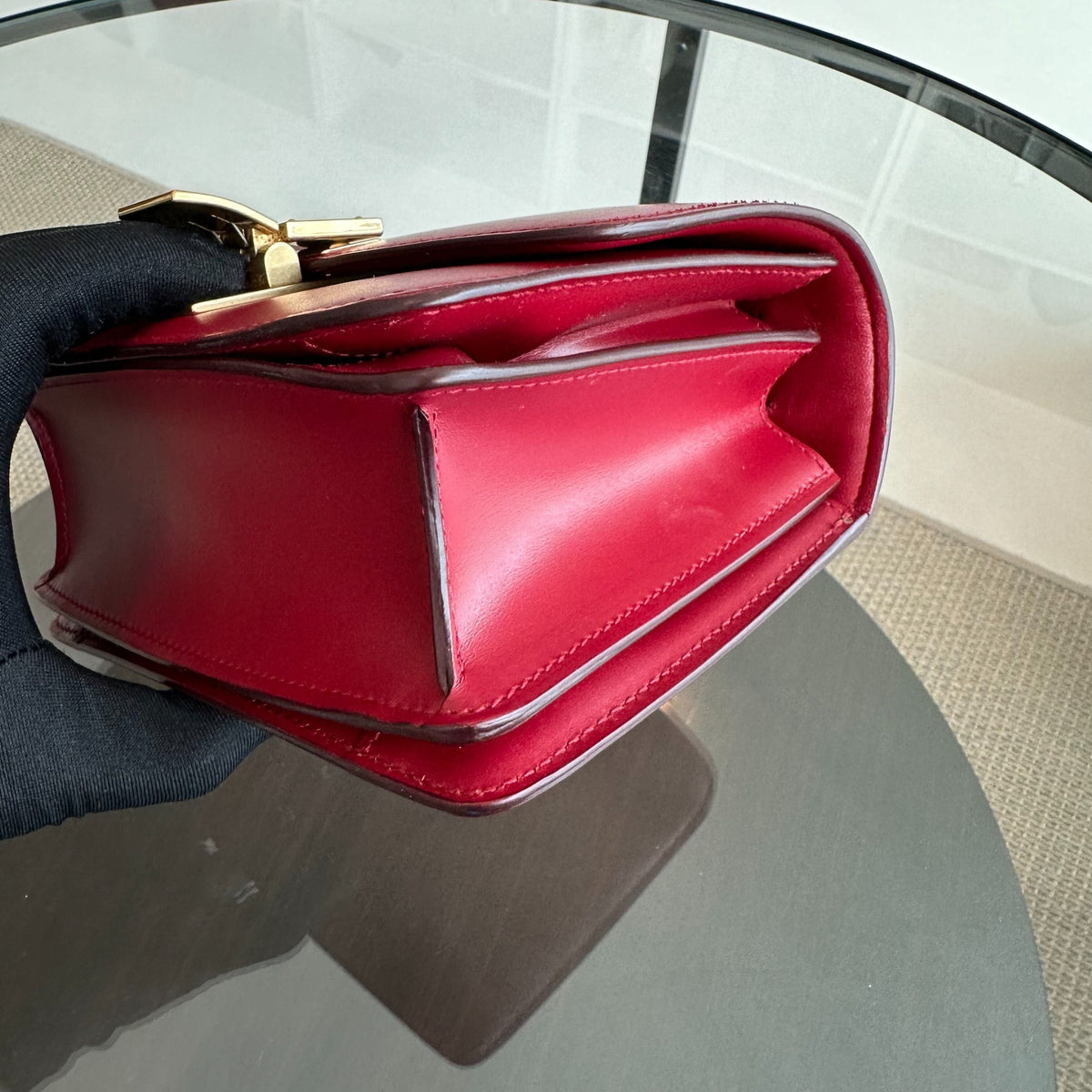 Celine Classic Box Small Smooth Calfskin Burgendy GHW