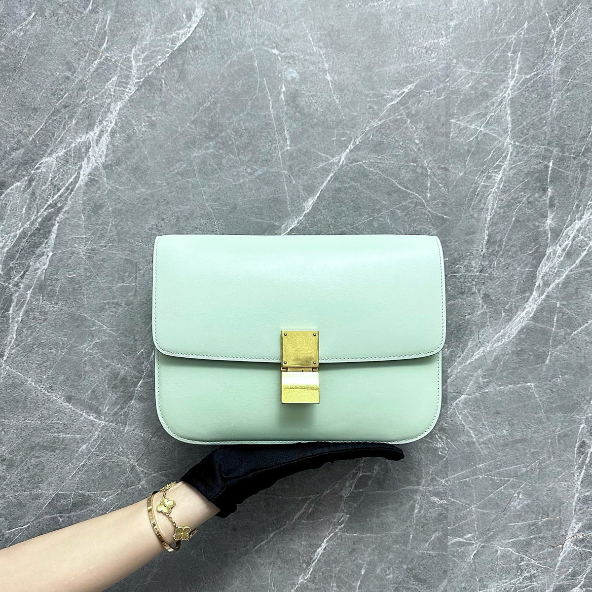 Celine Classic Box Smooth Calfskin Mint Green GHW