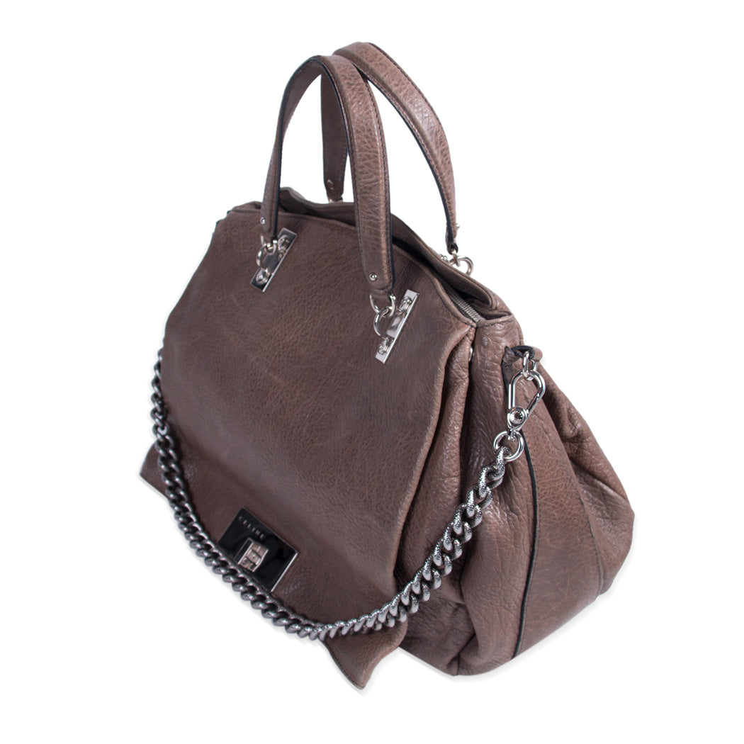 Céline Chain-Link Leather Shoulder Bag