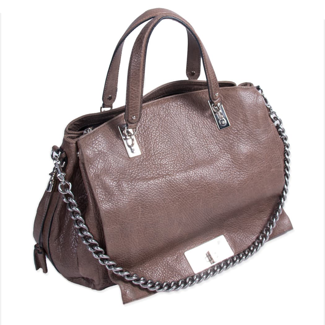 Céline Chain-Link Leather Shoulder Bag