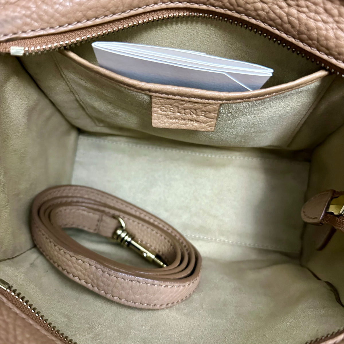 Celine Luggage Mini Camel Beige Top Handle Bag